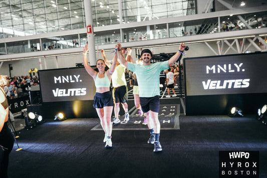 Women competing at a Hyrox fitness race